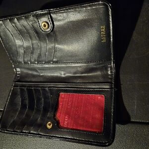 Ralph Lauren Black Embossed Leather Wallet
